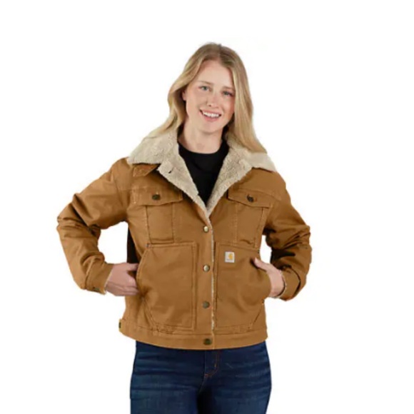 Carhartt Brown Sherpa-Lined Jacket - Picture 1 of 4